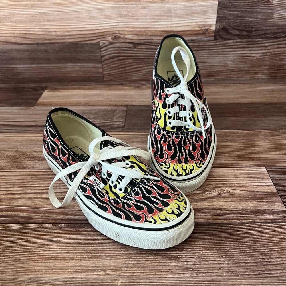 Flame Sneakers with White Laces